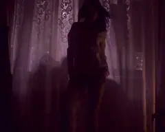 candy practising her striptease for the club